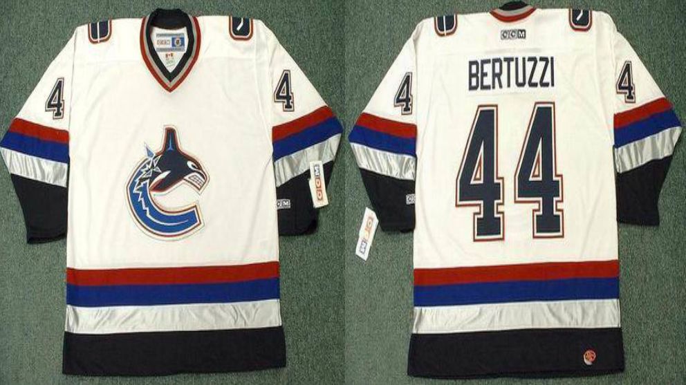 2019 Men Vancouver Canucks #44 Bertuzzi White CCM NHL jerseys